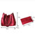 2 in 1 Soft Leather Women Bag Set Luxury Fashion Design Shoulder Bags Big Casual Bags Handbag(Dark Grey)