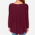 Women Chiffon Shirt Round Neck Long-Sleeved Slim Shirt, Size: XL(Wine Red)