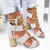 Women Shoes Openwork Color Block Hemp Lace Up High Heels, Size:35(Green)