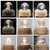 Girl Bedside Lamp Crystal Ball Wooden Base Music Box Charging Glow Rotating Night Light, Random Music(Dandelion)