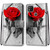 For Xiaomi Redmi 9C Coloured Drawing Cross Texture Horizontal Flip PU Leather Case with Holder & Card Slots & Wallet & Lanyard(Wood Red Rose)