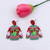 1pair Sweater Christmas Earrings Cute Elk Snowman  Earstuds, Color: Gift Box Red