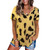 Leopard Texture Print Loose Short Sleeve T-Shirt for Ladies (Color:Yellow Size:XXL)