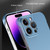For iPhone 13 Pro Max Frameless Metallic Paint Hybrid PC Phone Case(Sierra Blue)