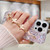 For iPhone 12 Starry Sequin Butterfly Chain Epoxy TPU Phone Case(Pink)