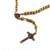 Wooden Beads Handmade Wire Vintage Cross Necklace(Dark Coffee)