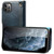 For iPhone 12 / 12 Pro Denior Oil Wax Cowhide Magnetic Button Genuine Leather Case(Dark Blue)