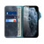 For iPhone 12 / 12 Pro Denior Oil Wax Cowhide Magnetic Button Genuine Leather Case(Dark Blue)