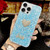 For iPhone 14 Pro Max Starry Sequin Diamond Heart Epoxy TPU Phone Case(Blue)