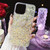 For iPhone 12 Starry Sequin Diamond Heart Epoxy TPU Phone Case(Yellow)