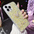 For iPhone 15 Plus Starry Sequin Diamond Heart Epoxy TPU Phone Case(Yellow)