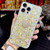 For iPhone 14 Pro Max Starry Sequin Diamond Heart Epoxy TPU Phone Case(Yellow)