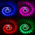 3W Modern Interior Creative Spiral Round Wall Lamp for Club, KTV, Corridor, Aisle, Background Wall Decoration Lamp Wall Mounted(Red+Green+Blue)