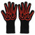1pair High Temperature Resistant Silicone BBQ Gloves  Anti-Scalding Gloves(Big Flame Red)