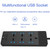 TB-T12 3000W 2m 4-USB Ports + 6-Jacks Multifunctional Flame-Retardant Socket With Switch(EU Plug)
