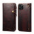 For iPhone 15 Pro Max Denior Oil Wax Cowhide Magnetic Button Genuine Leather Case(Dark Red)