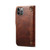 For iPhone 15 Pro Denior Oil Wax Cowhide Magnetic Button Genuine Leather Case(Brown)