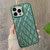 For iPhone 14 Plus 3D Rhombus Electroplating TPU Hybrid PC Phone Case(Green)