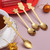 4pcs /Pack Christmas Stainless Steel Spoon Tableware Gift Set, Color: Golden Green Box