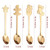 4pcs /Pack Christmas Stainless Steel Spoon Tableware Gift Set, Color: Golden Red Box