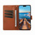 For iPhone 13 PU Genuine Leather Texture Embossed Line Phone Case(Brown)