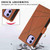 For iPhone 12 PU Genuine Leather Texture Embossed Line Phone Case(Brown)
