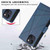 For iPhone 13 PU Genuine Leather Texture Embossed Line Phone Case(Blue)