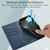 For iPhone 13 PU Genuine Leather Texture Embossed Line Phone Case(Blue)