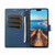 For iPhone 13 mini PU Genuine Leather Texture Embossed Line Phone Case(Blue)