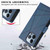 For iPhone 13 Pro Max PU Genuine Leather Texture Embossed Line Phone Case(Blue)