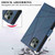 For iPhone 11 Pro PU Genuine Leather Texture Embossed Line Phone Case(Blue)