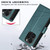 For iPhone 15 Pro PU Genuine Leather Texture Embossed Line Phone Case(Green)