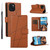 For iPhone 15 PU Genuine Leather Texture Embossed Line Phone Case(Brown)