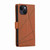 For iPhone 14 PU Genuine Leather Texture Embossed Line Phone Case(Brown)
