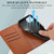 For iPhone 14 PU Genuine Leather Texture Embossed Line Phone Case(Brown)