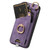For iPhone 15 Retro Skin-feel Ring Card Bag Phone Case with Hang Loop(Purple)
