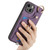 For iPhone 15 Retro Skin-feel Ring Card Bag Phone Case with Hang Loop(Purple)