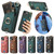 For iPhone 15 Retro Skin-feel Ring Card Bag Phone Case with Hang Loop(Purple)