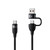 USAMS US-SJ654 U85 PD100W USB+USB-C/Type-C to USB-C/Type-C Aluminum Alloy Fast Charging Data Cable, Length: 1.2m(Black)