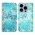 For iPhone 13 Pro Max Oil Embossed 3D Drawing Leather Phone Case(Blue Butterflies)