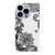 For iPhone 15 Pro Oil Embossed 3D Drawing Leather Phone Case(Lace Flower)