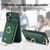 For iPhone 11 Cross Leather Ring Vertical Zipper Wallet Back Phone Case(Green)