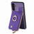 For Samsung Galaxy S24 Ultra 5G Cross Leather Ring Vertical Zipper Wallet Back Phone Case(Purple)