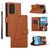 For Samsung Galaxy A53 5G PU Genuine Leather Texture Embossed Line Phone Case(Brown)