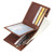 Men Retro Portable Wallet Short Cowhide Leather Wallet(Coffee)