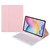 For Samsung Galaxy Tab A9 Square Cap Bluetooth Keyboard Leather Case with Pen Slot(Pink)