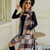 Women Long Suit Collar Sleeveless Sweater Jacket Plaid Jacquard Knit Vest Cardigan, Size: M(Black)