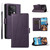 For Xiaomi Redmi Note 13 PU Genuine Leather Texture Embossed Line Phone Case(Purple)