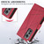 For Xiaomi 12 Lite PU Genuine Leather Texture Embossed Line Phone Case(Red)