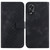 For OPPO A38 4G / A18 7-shaped Embossed Leather Phone Case(Black)